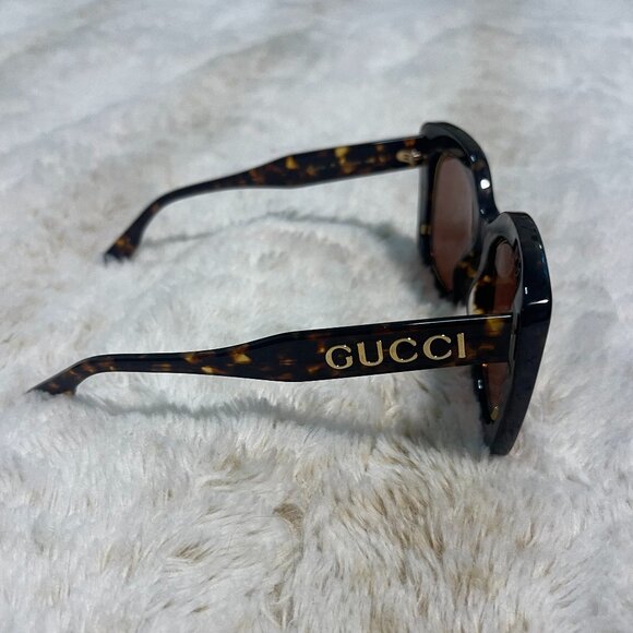 Gucci Soft Cat-Eye / Butterfly Sunglasses in Shiny Dark Havana main image 5